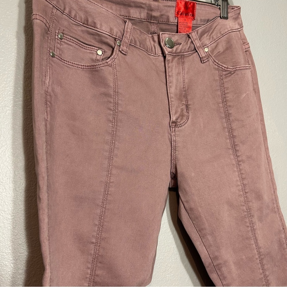 Cristina Mauve Pink Lace-Up Ankle Skinny Jeans Size 8 Trendy Statement Pants - Picture 6 of 6